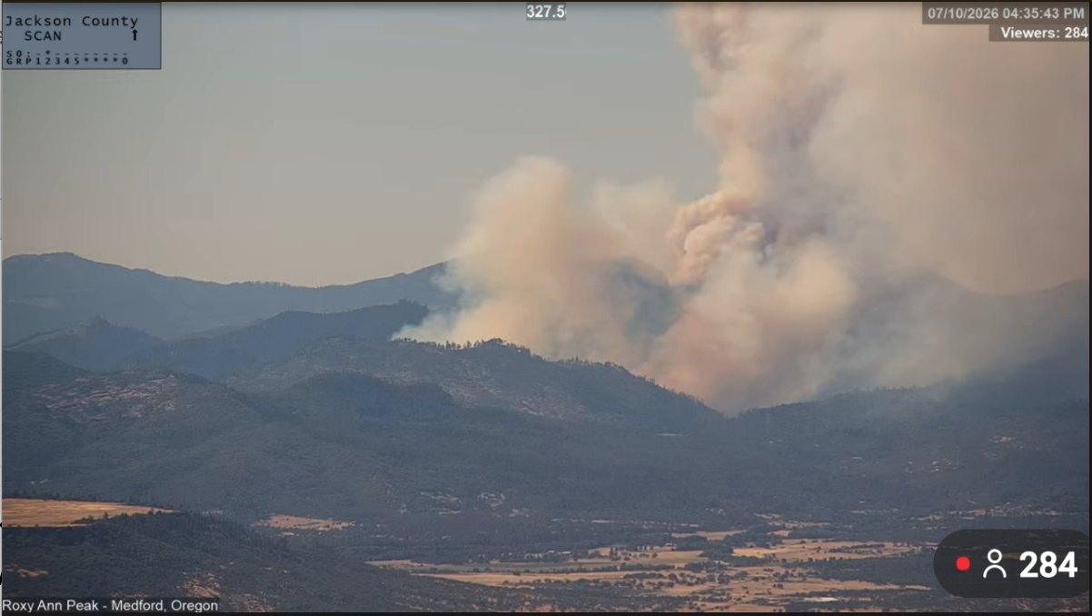 Wildfire smoke over the Rogue Valley, Medford, Oregon